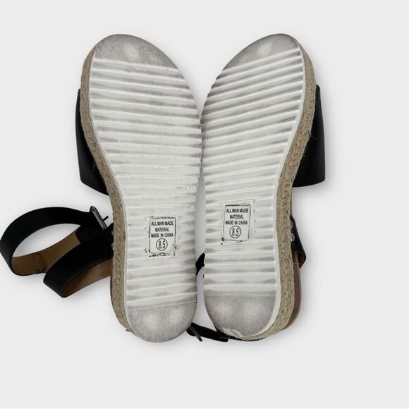 SODA Platform Espadrille Sandals Ankle Strap in Black Women’s Size 8.5 - Picture 8 of 8